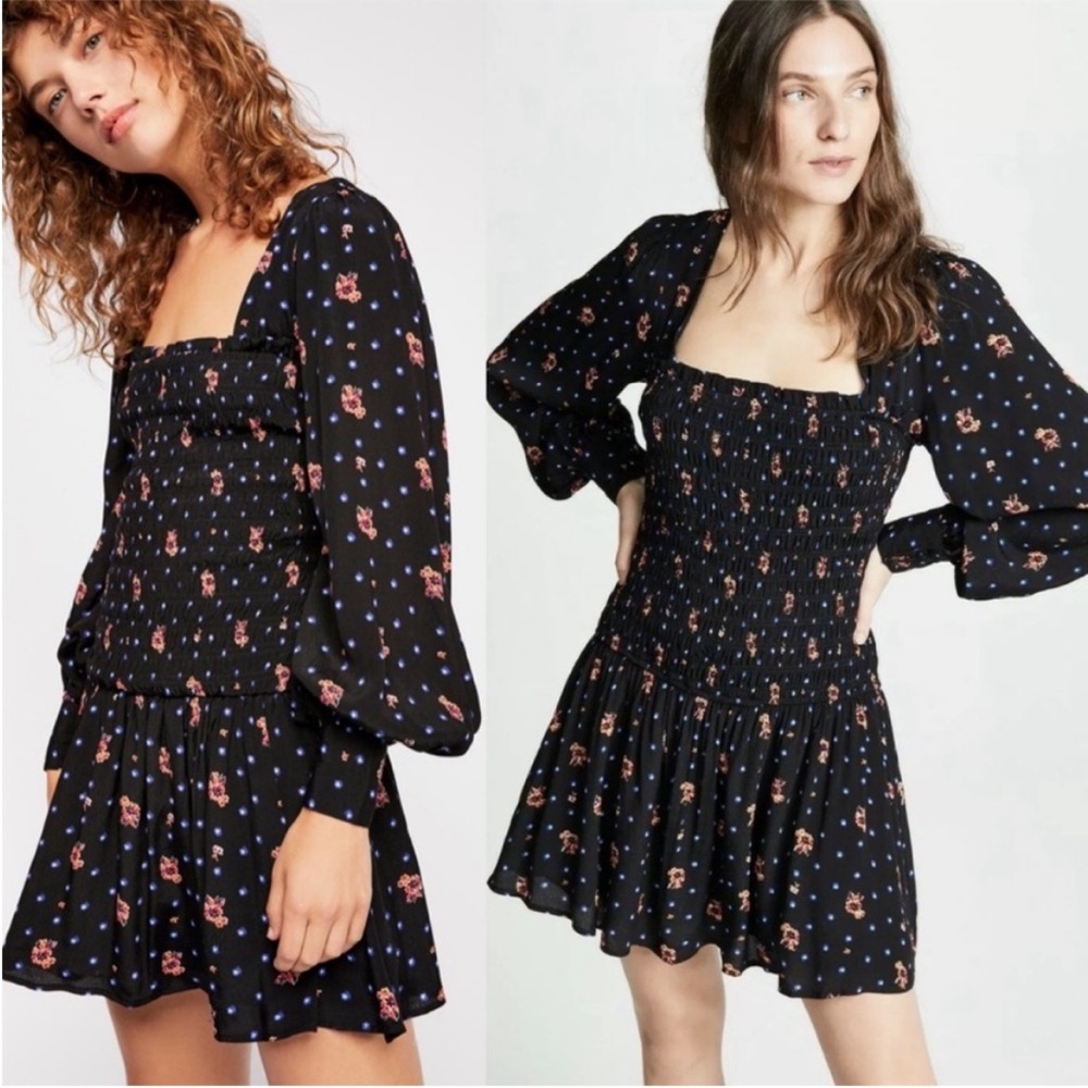 Free People Floral Smocked Two Faces Dress